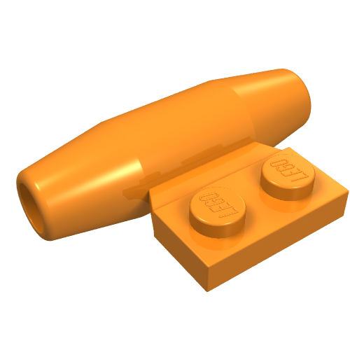 LEGO 3475b Engine, Smooth Small, 1 x 2 Side Plate with Axle Holders in Orange - Authentic LEGO Part