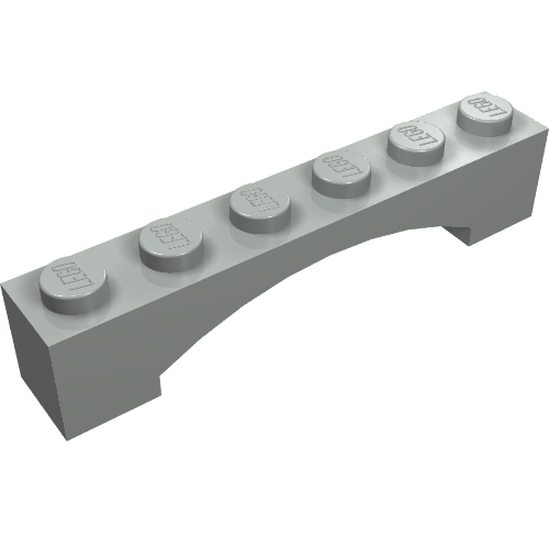 LEGO 92950 Arch 1 x 6 Raised Arch in Light Gray - Authentic LEGO Part