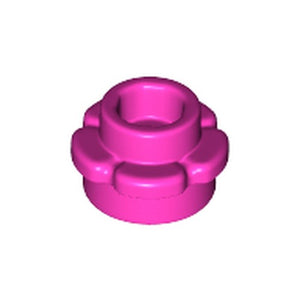 LEGO 24866 Plate, Round 1 x 1 with Flower Edge (5 Petals) in Dark Pink - Authentic LEGO Part