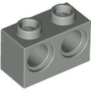 LEGO 32000 Technic, Brick 1 x 2 with Holes in Light Gray - Authentic LEGO Part