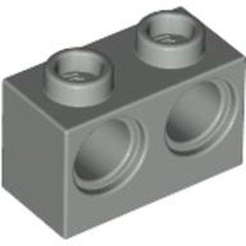 LEGO 32000 Technic, Brick 1 x 2 with Holes in Light Gray - Authentic LEGO Part