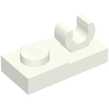 LEGO 44861 Plate, Modified 1 x 2 with Open O Clip on Top in White - Authentic LEGO Part