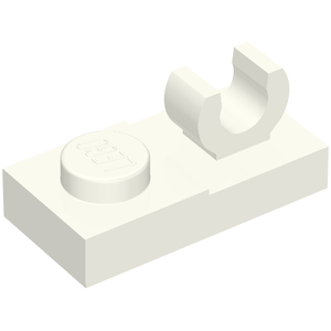 LEGO 44861 Plate, Modified 1 x 2 with Open O Clip on Top in White - Authentic LEGO Part