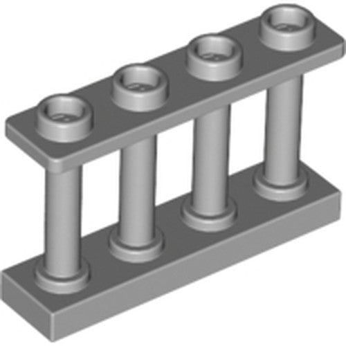 LEGO 15332 Fence 1 x 4 x 2 Spindled with 4 Studs in Light Bluish Gray - Authentic LEGO Part