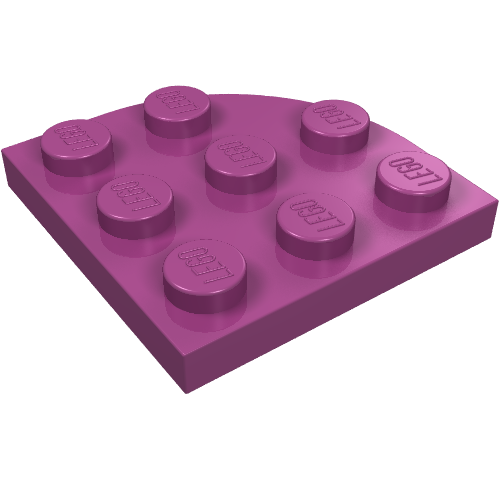 LEGO 30357 Plate, Round Corner 3 x 3 in Magenta - Authentic LEGO Part