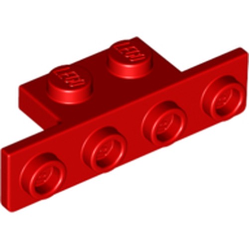 LEGO 28802 Bracket 1 x 2 - 1 x 4 with Rounded Corners at the Bottom in Red - Authentic LEGO Part