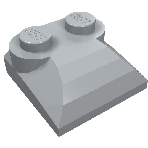 LEGO 47457 Slope, Curved 2 x 2 x 2/3 with 2 Studs and Curved Sides in Light Bluish Gray - Authentic LEGO Part