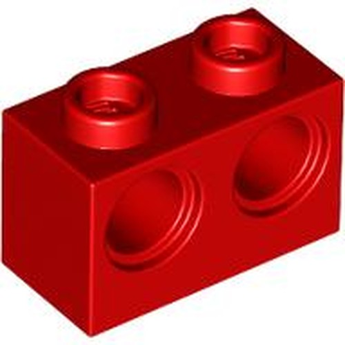 LEGO 32000 Technic, Brick 1 x 2 with Holes in Red - Authentic LEGO Part