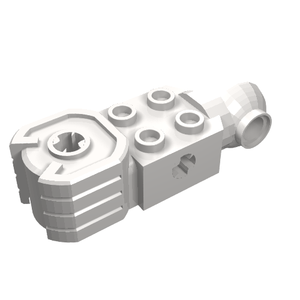 LEGO 47431 Technic, Brick Modified 2 x 2 with Axle Hole, Rotation Joint Ball Half Vertical, and Fist in Very Light Bluish Gray - Authentic LEGO Part