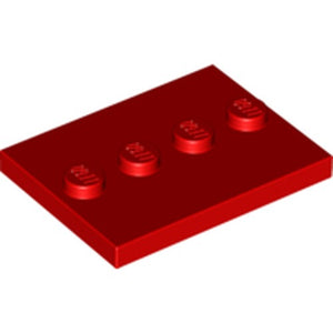 LEGO 88646 Tile, Modified 3 x 4 with 4 Studs in Center in Red - Authentic LEGO Part