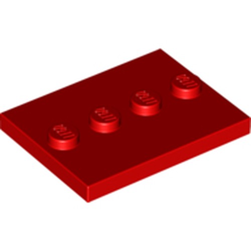 LEGO 88646 Tile, Modified 3 x 4 with 4 Studs in Center in Red - Authentic LEGO Part