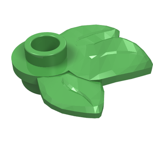 LEGO 32607 Plant Plate, Round 1 x 1 with 3 Leaves in Bright Green - Authentic LEGO Part