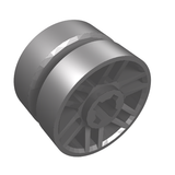 LEGO 11208 Wheel 14mm D. x 9.9mm with Center Groove, Fake Bolts and 6 Double Spokes in Flat Silver - Authentic LEGO Part
