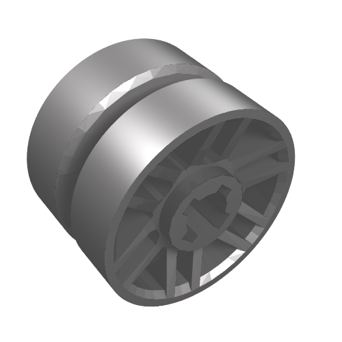 LEGO 11208 Wheel 14mm D. x 9.9mm with Center Groove, Fake Bolts and 6 Double Spokes in Flat Silver - Authentic LEGO Part