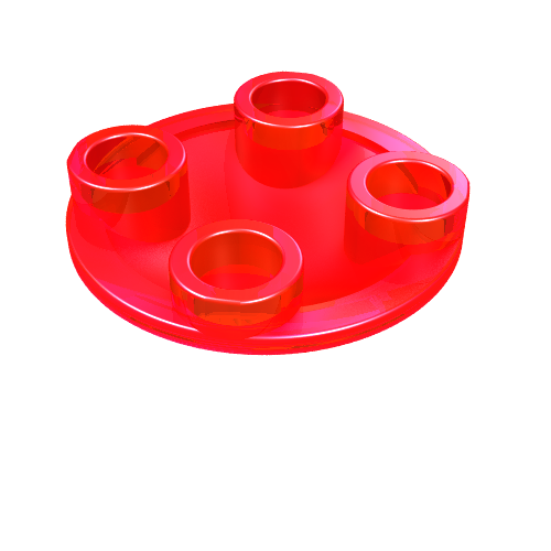 LEGO 2654 Plate, Round 2 x 2 with Rounded Bottom (Boat Stud) in Trans-Red - Authentic LEGO Part