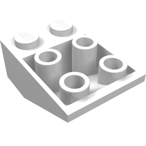 LEGO 3747a Slope, Inverted 33 3 x 2 with Flat Bottom Pin without Connections between Studs in White - Authentic LEGO Part