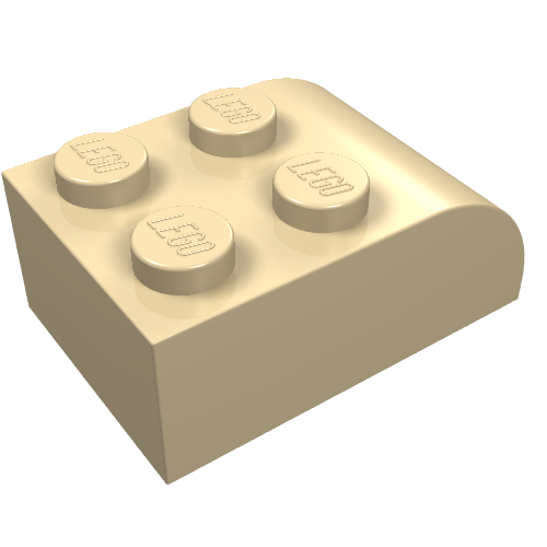 LEGO 6215 Slope, Curved 3 x 2 with 4 Studs in Tan - Authentic LEGO Part