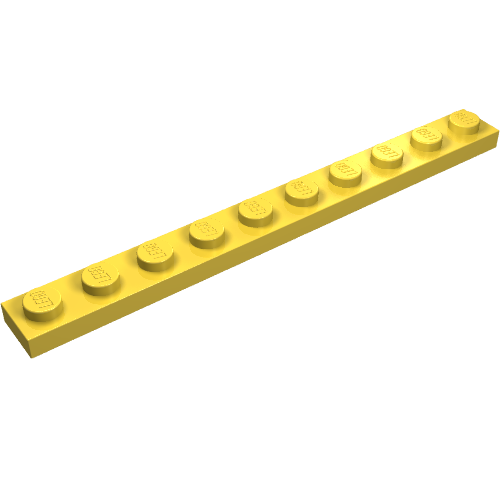 LEGO 4477 Plate 1 x 10 in Yellow - Authentic LEGO Part