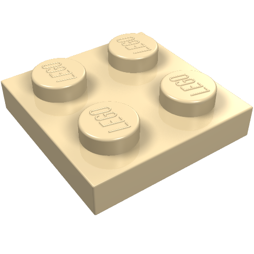 LEGO 3022 Plate 2 x 2 in Tan - Authentic LEGO Part