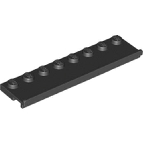 LEGO 30586 Plate, Modified 2 x 8 with Door Rail in Black - Authentic LEGO Part