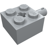 LEGO 6232 Brick, Modified 2 x 2 with Pin and Axle Hole in Light Bluish Gray - Authentic LEGO Part
