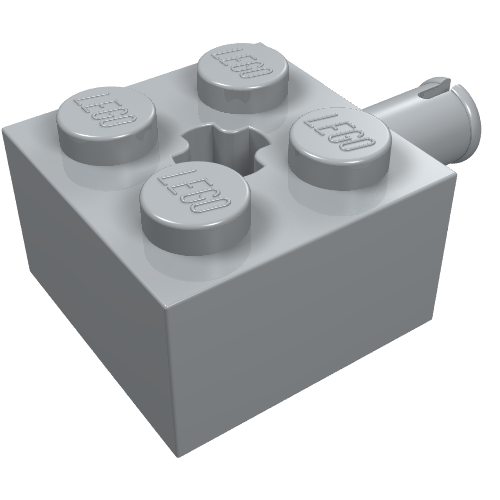 LEGO 6232 Brick, Modified 2 x 2 with Pin and Axle Hole in Light Bluish Gray - Authentic LEGO Part