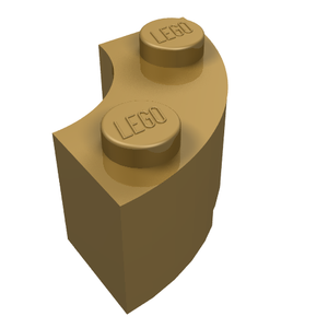 LEGO 85080 Brick, Round Corner 2 x 2 Macaroni with Stud Notch and Reinforced Underside in Pearl Gold - Authentic LEGO Part