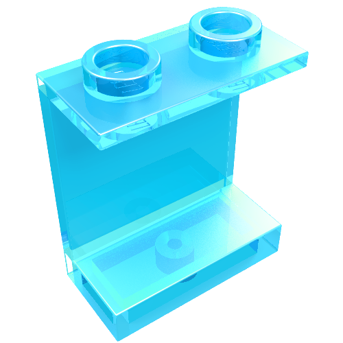 LEGO 4864b Panel 1 x 2 x 2 - Hollow Studs in Trans-Light Blue - Authentic LEGO Part