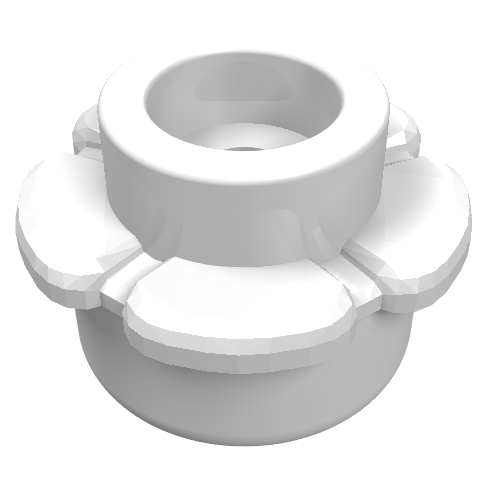 LEGO 24866 Plate, Round 1 x 1 with Flower Edge (5 Petals) in White - Authentic LEGO Part