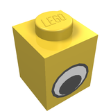 LEGO 3005pe1 Brick 1 x 1 with Black and  Eye without Pupil Pattern in Yellow - Authentic LEGO Part