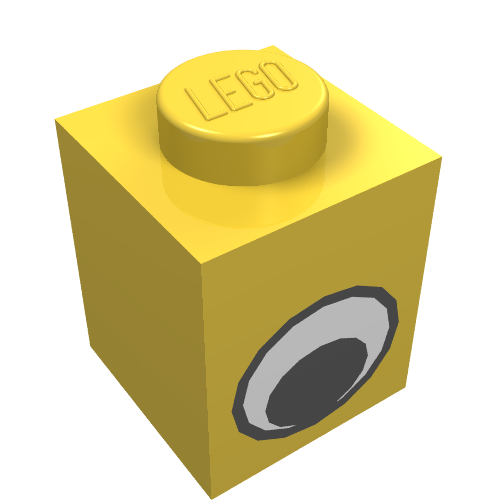 LEGO 3005pe1 Brick 1 x 1 with Black and  Eye without Pupil Pattern in Yellow - Authentic LEGO Part