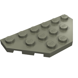 LEGO 2419 Wedge, Plate 3 x 6 Cut Corners in Dark Gray - Authentic LEGO Part