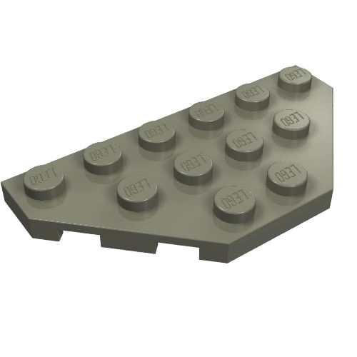 LEGO 2419 Wedge, Plate 3 x 6 Cut Corners in Dark Gray - Authentic LEGO Part