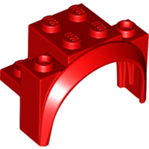 LEGO 18974 Vehicle, Mudguard 4 x 2 1/2 x 2 1/3 with Arch Round in Red - Authentic LEGO Part