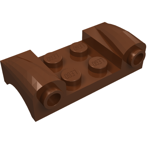 LEGO 93590 Vehicle, Mudguard 2 x 4 with Headlights and Curved Fenders in Reddish Brown - Authentic LEGO Part