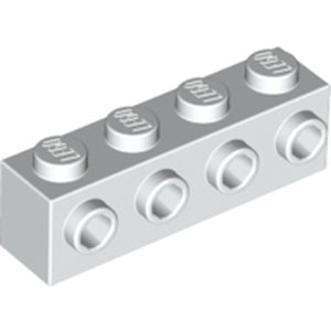 LEGO 30414 Brick, Modified 1 x 4 with Studs on Side in White - Authentic LEGO Part