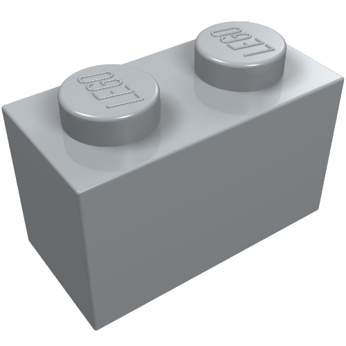 LEGO 3004 Brick 1 x 2 in Light Bluish Gray - Authentic LEGO Part