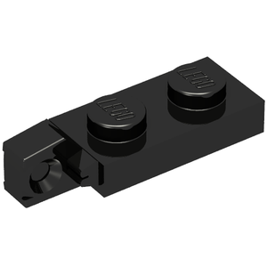LEGO 44301b Hinge Plate 1 x 2 Locking with 1 Finger on End without Bottom Groove in Black - Authentic LEGO Part