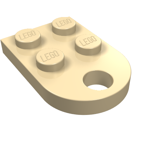LEGO 3176 Plate, Modified 2 x 3 with Hole in Tan - Authentic LEGO Part