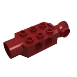 LEGO 47432 Technic, Brick Modified 2 x 3 with Pin Holes, Rotation Joint Ball Half Vertical, and Rotation Joint Socket in Dark Red - Authentic LEGO Part