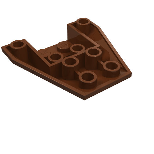 LEGO 4855 Wedge 4 x 4 Triple Inverted with Connections between 2 Studs in Reddish Brown - Authentic LEGO Part