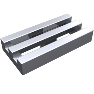 LEGO 2412b Tile, Modified 1 x 2 Grille with Bottom Groove in Metallic Silver - Authentic LEGO Part
