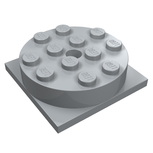 LEGO 3403c01 Turntable 4 x 4 Square Base with (Same Color) Top (3403 / 3404) in Light Bluish Gray - Authentic LEGO Part