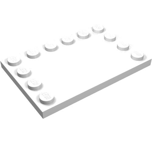 LEGO 6180 Tile, Modified 4 x 6 with Studs on Edges in White - Authentic LEGO Part