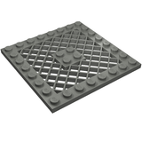 LEGO 4151 Plate, Modified 8 x 8 with Grille in Dark Bluish Gray - Authentic LEGO Part