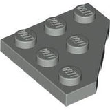 LEGO 2450 Wedge, Plate 3 x 3 Cut Corner in Light Gray - Authentic LEGO Part