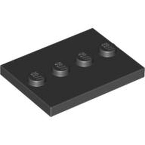 LEGO 88646 Tile, Modified 3 x 4 with 4 Studs in Center in Black - Authentic LEGO Part