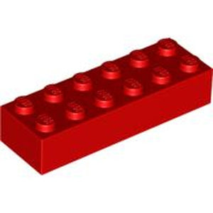 LEGO 2456 Brick 2 x 6 in Red - Authentic LEGO Part
