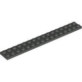LEGO 4282 Plate 2 x 16 in Dark Gray - Authentic LEGO Part