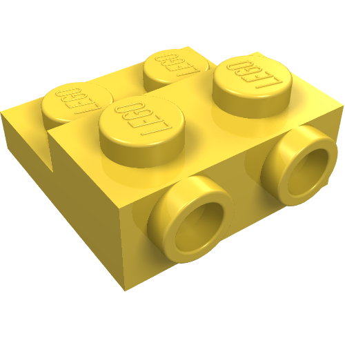 LEGO 99206 Plate Special 2 x 2 x 2/3 with Two Studs On Side and Two Raised in Yellow - Authentic LEGO Part